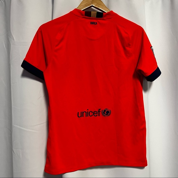 FC Barcelona Messi Jersey Authentic 2014-15 Third Kit Orange Nike Youth … - Picture 6 of 6